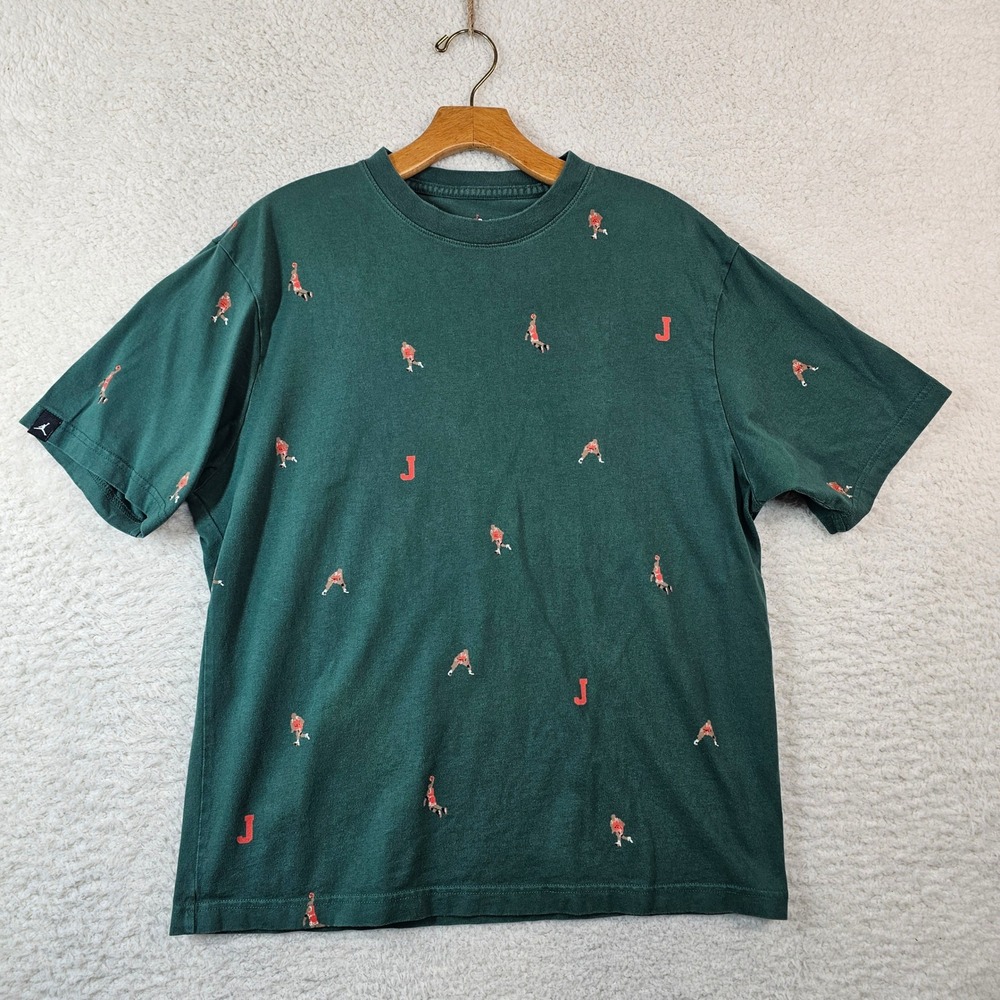 Jordan Mens All Over Print Michael Jordan Pixel Graphic T-Shirt Green DC9795-333